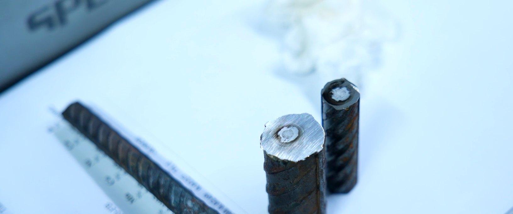 Test specimens cut for chemical analysis